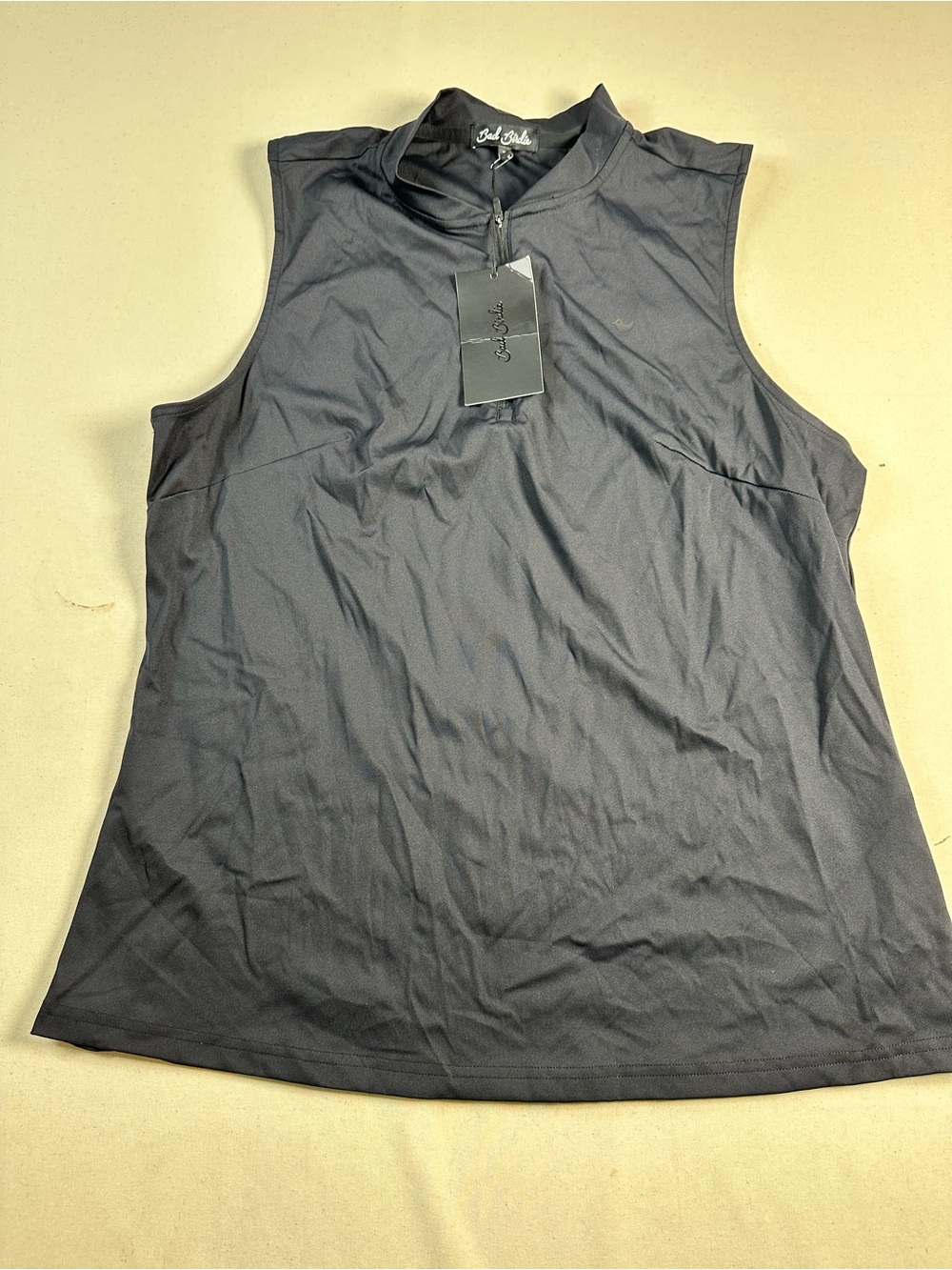 Bad Birdie Sleeveless Blade Collar Golf Polo XL Black/Black